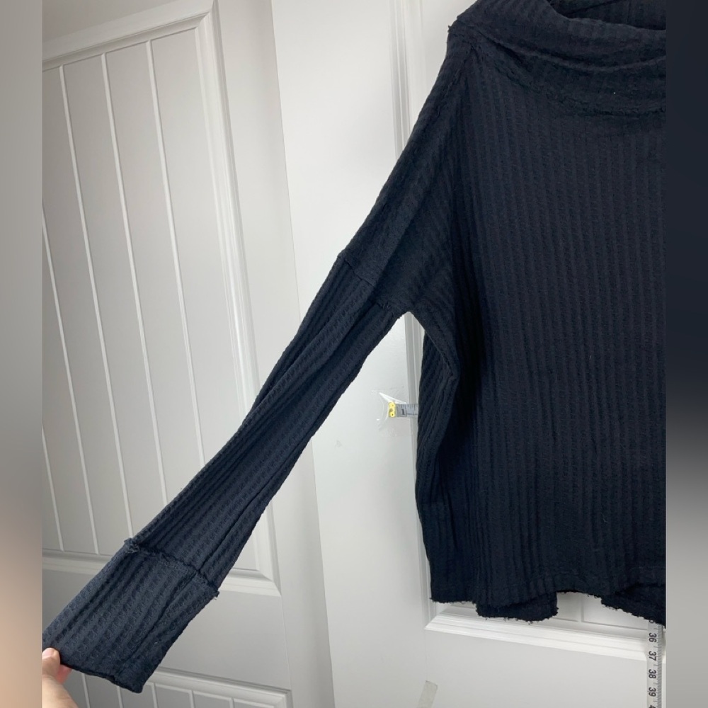 Free People Black Cowl Neck Sweater - Picture 2 of 10